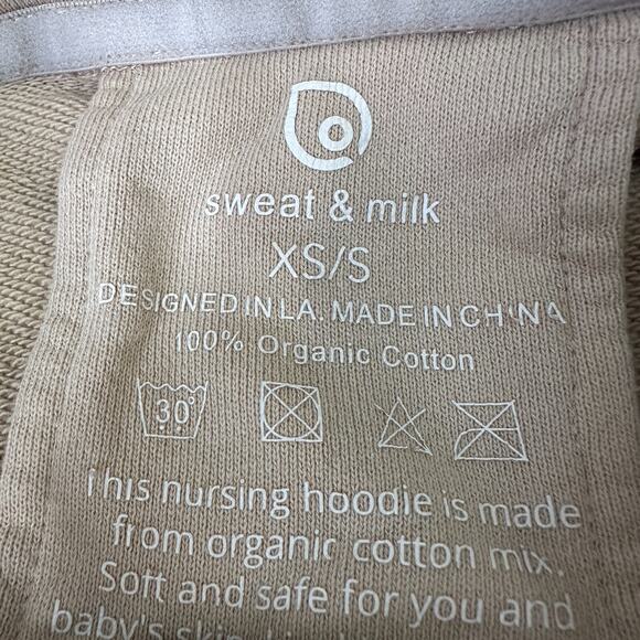 Sweat & Milk Isabella Breastfeeding Hoodie Women’s XS Small Beige Organic Cotton - Picture 6 of 10